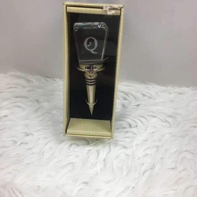 NEW Cypress Home Monogram Letter Q Etched Decorative Wine Stopper Free Ship