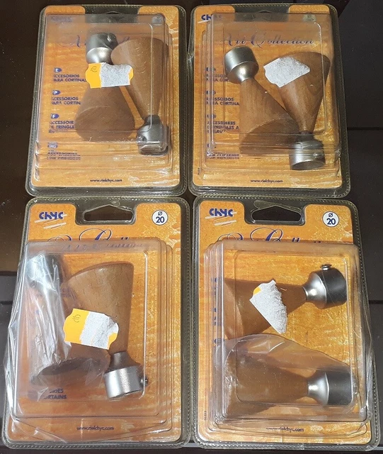 Lot de 2 embouts INSPIRE, doré brossé, pour tringle à rideau Diam.20 mm
