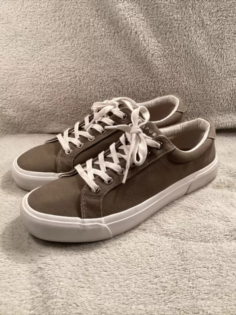 New Republic Khaki Canvas Lace Up Sneakers NR-01-015-007 Size 9.5