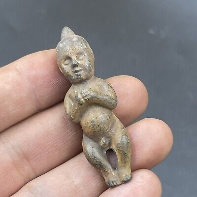 Unique Old Near Eastern Bronze Baby Figure Statue