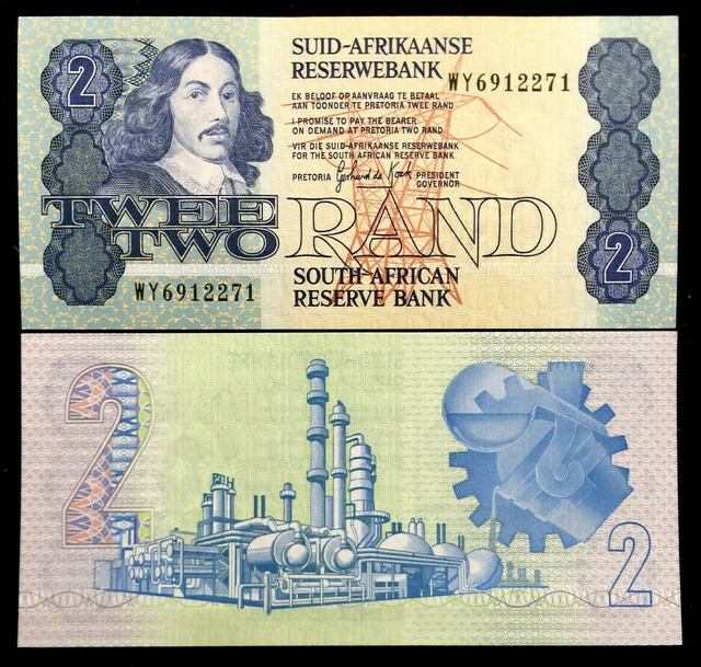 SOUTH AFRICA 2 Rand 19831990 Banknote World Paper Money UNC Currency