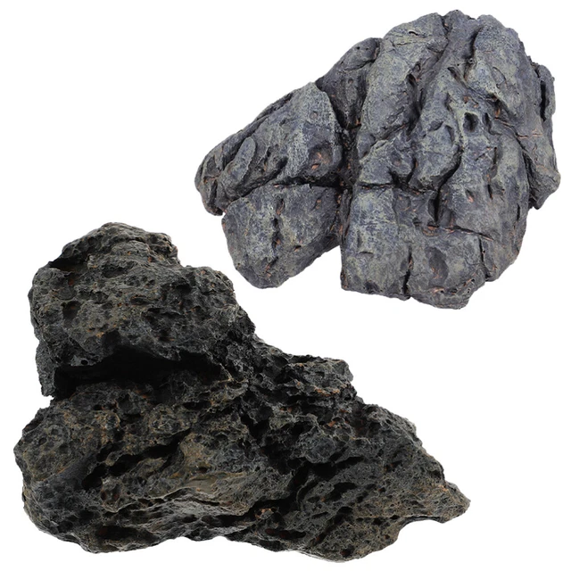 2 piezas piedra de tanque de peces rocas decorativas rocas de acuario decoración de tanque de peces Aqu