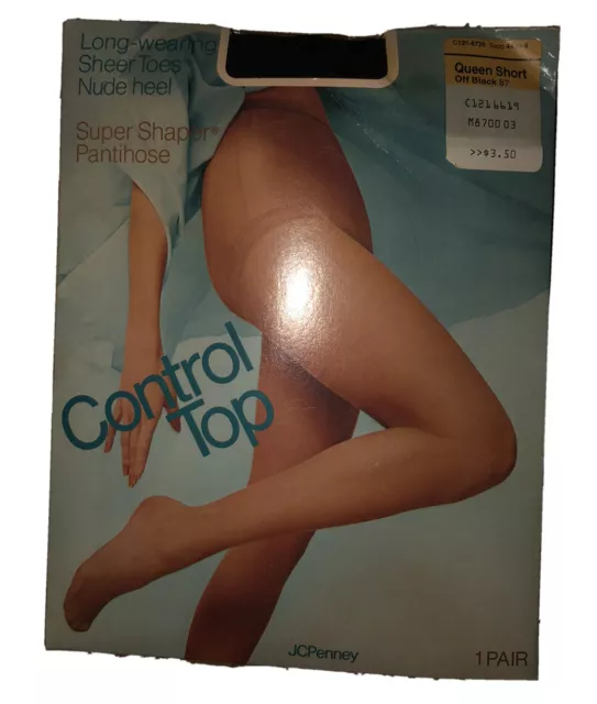 JC PENNY SUBTLE Shapers Sheer Caress Pantyhose Size Queen Short