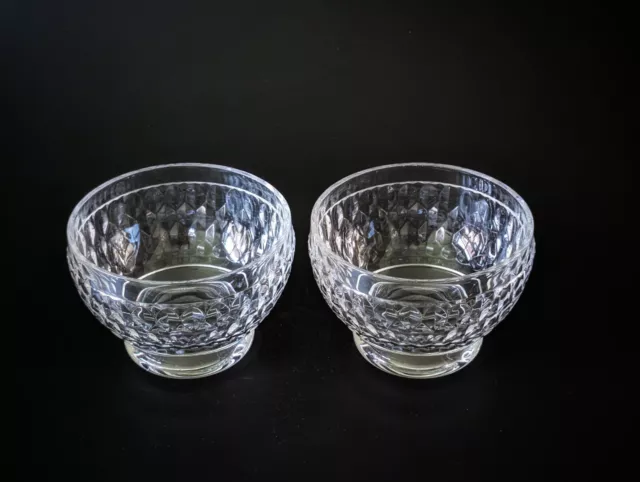 Villeroy & Boch Boston Bowl x 2 Footed Crystal Clear Glass Dessert Fruit Candy