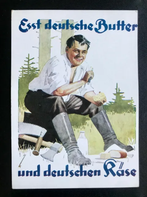 AK Litho (334) Werbung für deutsche Butter und Käse Sig. HK um 1925