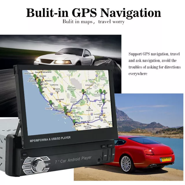 Android 8.1 7" 1 Din Autoradio GPS Navi WIFI Bluetooth STÉRÉO MP5 Écran tactile