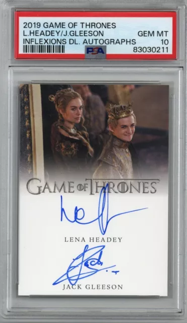 2019 Game of Thrones Lena Headey & Jack Gleason AUTO PSA 10