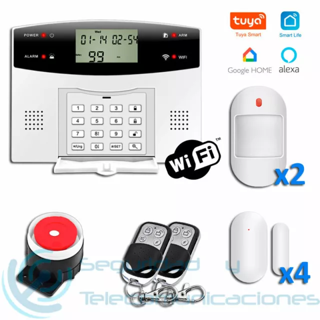 Alarma Sin Cuotas Wifi Gsm Pstn Tuya Smartlife 2P4D