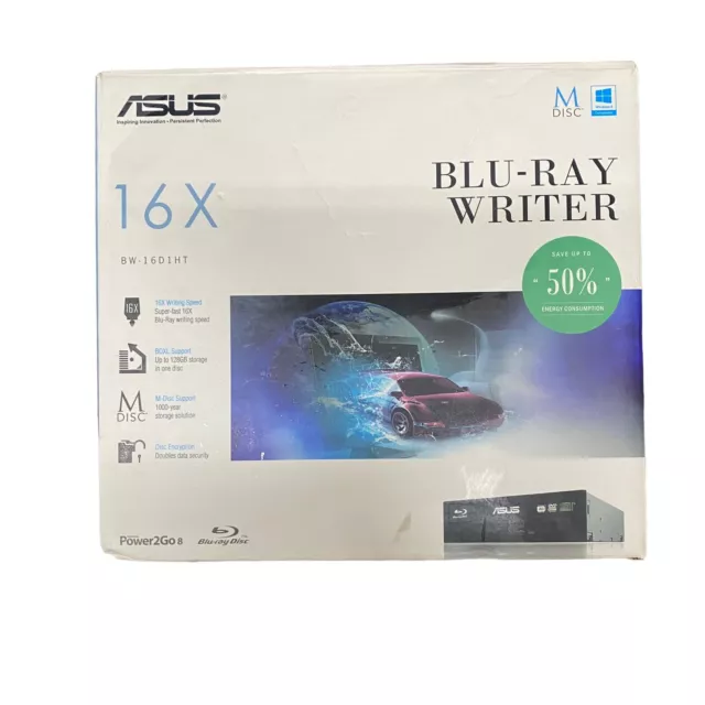 ASUS BW-16D1HT - ultra-fast 16X Blu-ray burner with M-DISC support   NEW in Box!