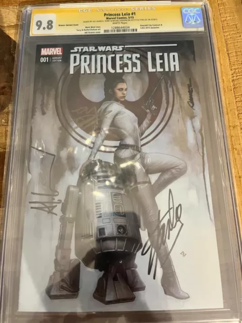 Marvel Comics Princess Leia #1  Signed Stan Lee Granov Dobson Variant Cgc 9.8