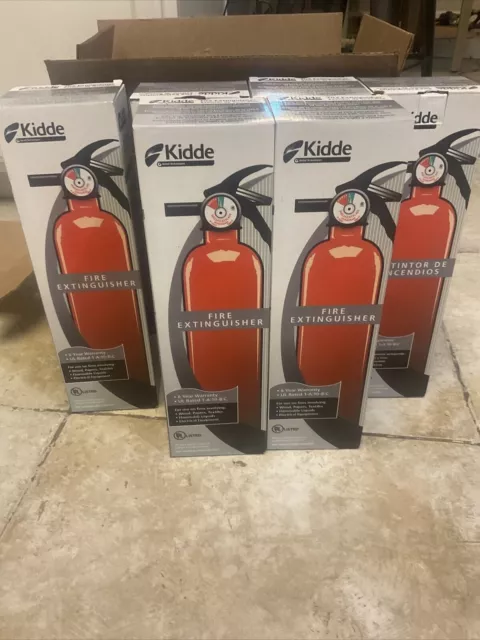 Lot of 6 X Kidde FA110G Home Fire Extinguisher brand new include wall mount