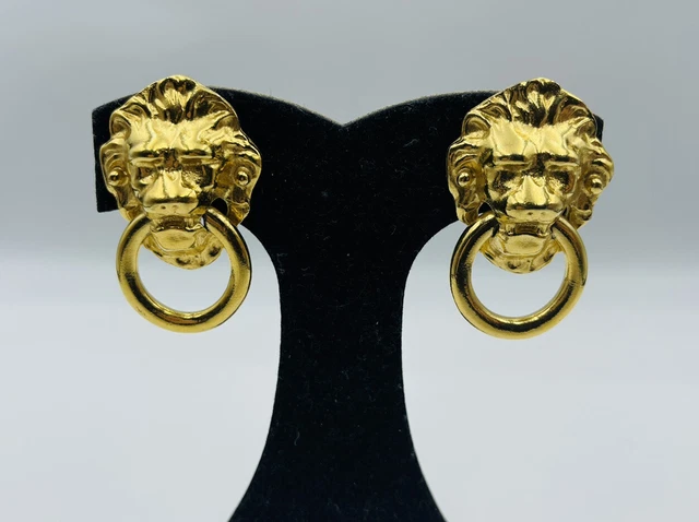 Clips D'oreilles Vintage Kenneth Jay Lane - Paire En Acier Inoxydable, Couleur Noire, Occasion