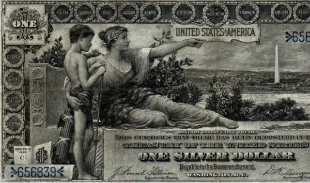 1896 $1 BETTER GRADE VF+ Educational Large Size Silver Certificate!