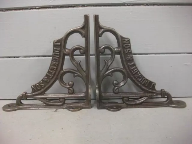 Pair J DUCKETT Vintage style cast iron shelf bracket Sink Toilet Cistern 6" 15cm