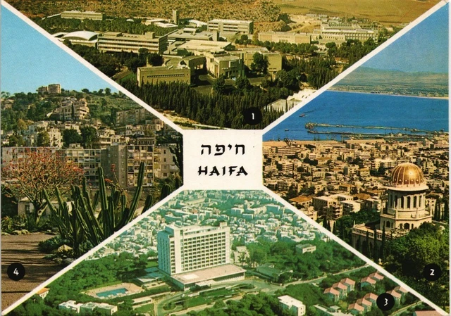 Postcard Haifa Stadtteilansichten Mehrbild-AK Multi-Views Israel 1970 2