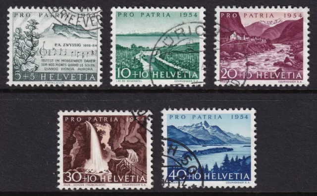 SWITZERLAND 1954 Pro Patria set of 5 SG 553-557 Used (CV £31)