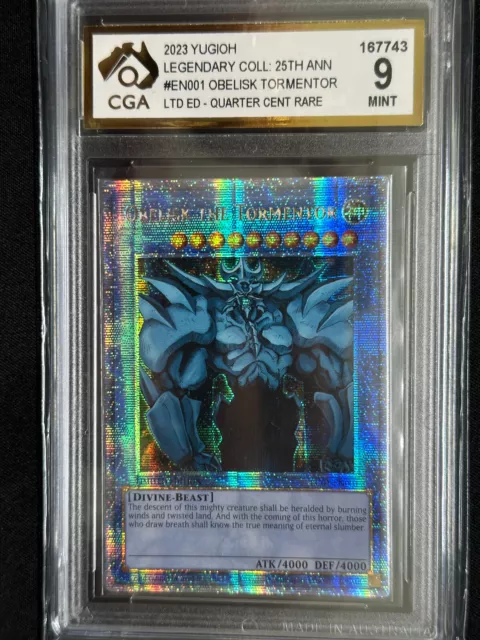 Quarter Century Rare Grade 9 Obelisk the Tormentor - YuGiOh