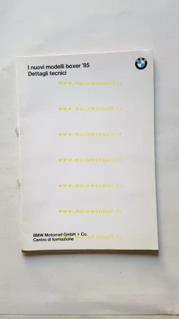 BMW modelli Boxer 1985 manuale descrizione caratteristiche tecniche per officina