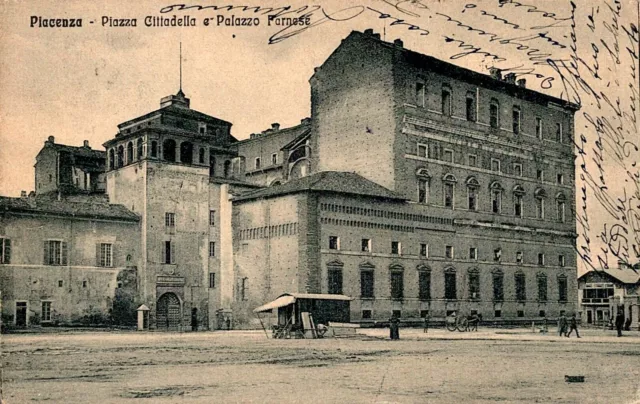 Cartolina - Regno 1917- Piacenza - Piazza Cittadella e Palazzo Farnese - FP - VG