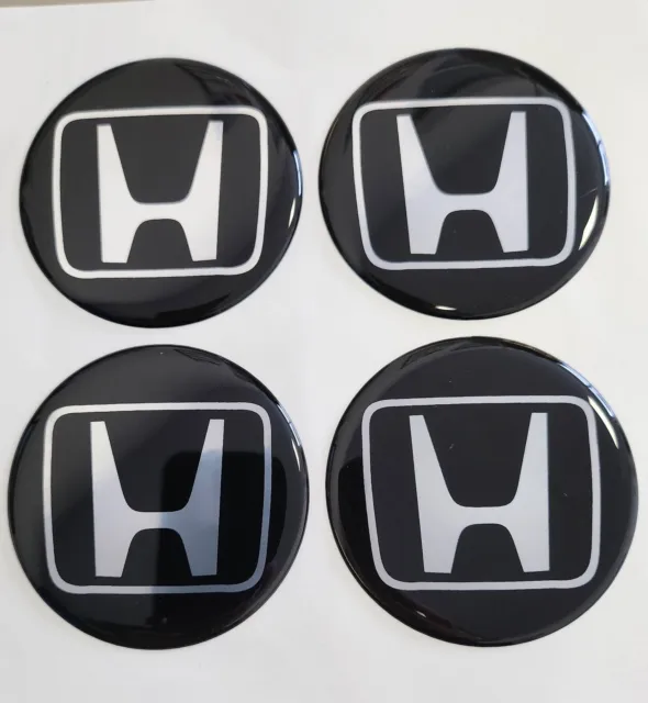 Set 4x 60mm Silicone Stickers for Wheel Center Centre Hub Caps for HONDA Black