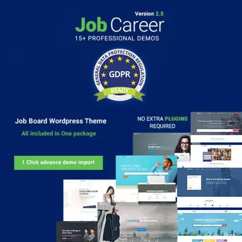 JobCareer Job Board Responsive WordPress Theme & WordPress ⭐GPL⭐ Site Updates