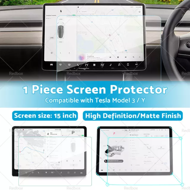 SUITABLE FOR TESLA Navigation Touchscreen Tempered Glass Screen Protector  15 $20.58 - PicClick AU