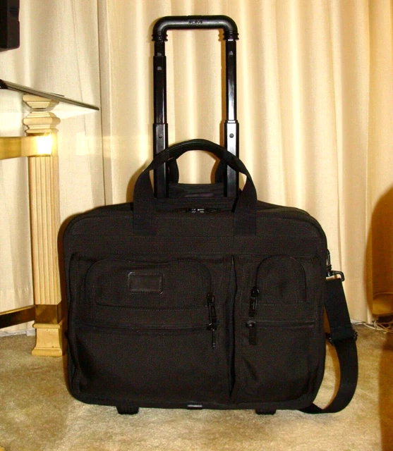 TUMI Alpha Ballistic Nylon Expandable Organizer Laptop Rolling Briefcase #2206D3