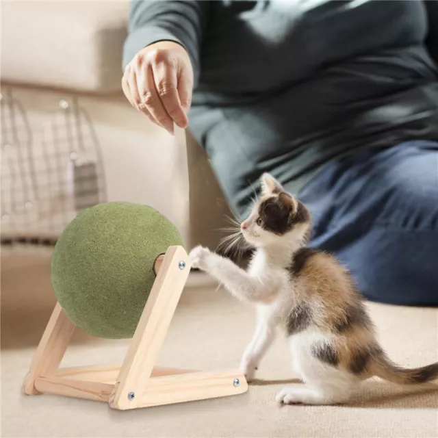 Cat Mint Ball Toy,Catnip Floor Ball Toy,Rotatable Catnip Roller Ball Floor Mount