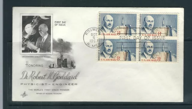 US SC # C69 Robert H. Goddard FDC . Artcraft Cachet