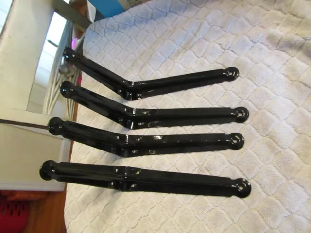 Vintage Stanley 6" x 8" Heavy Duty Shelf Brackets Set 4 Painted Black