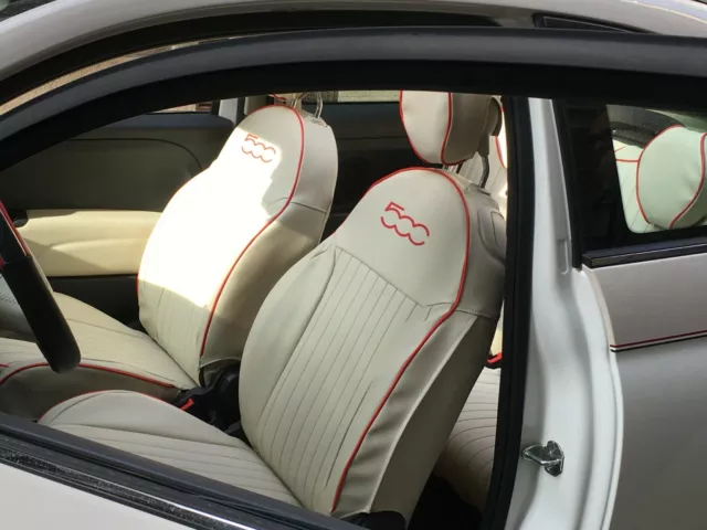 Vente housses de sièges auto en cuir artificiel (bleu/blanc) en