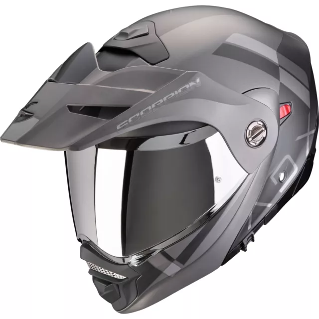 Scorpion Motorcycle Helmet L - Adx 2 Galane Flip up Helmet - Black Silver Matte