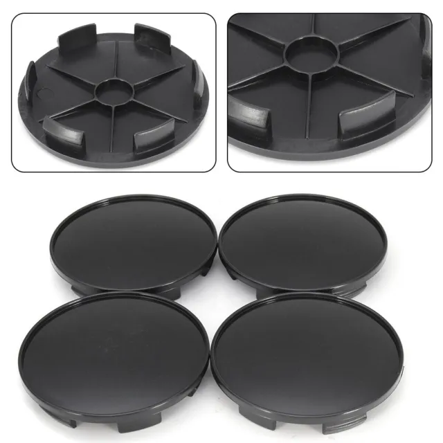 4 Pcs Universal Black Wheel-Center Cap Tyre Rim Hub Cap Cover Car Accessories