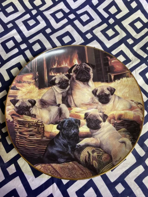 Danbury Mint Warming Up Pug Plate
