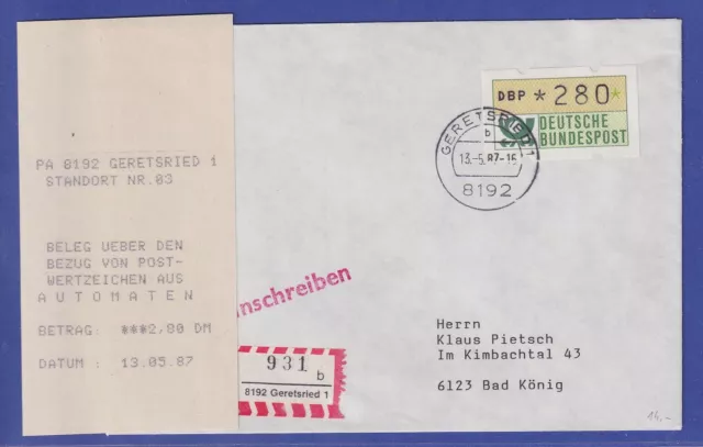 ATM Inbetriebnahme-FDC MWZD der 3. Gen. mit Quittung Geretsried 13.05.87