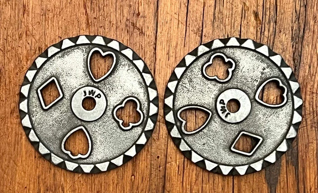NEW Cowboy Vaquero 2" CARD SUIT SPUR ROWELS & Pins