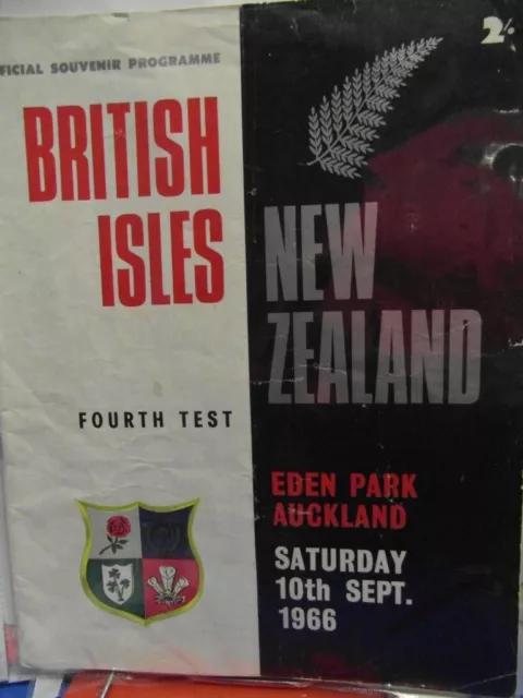 1966 New Zealand    V British Lions 4Th    Test    Programme