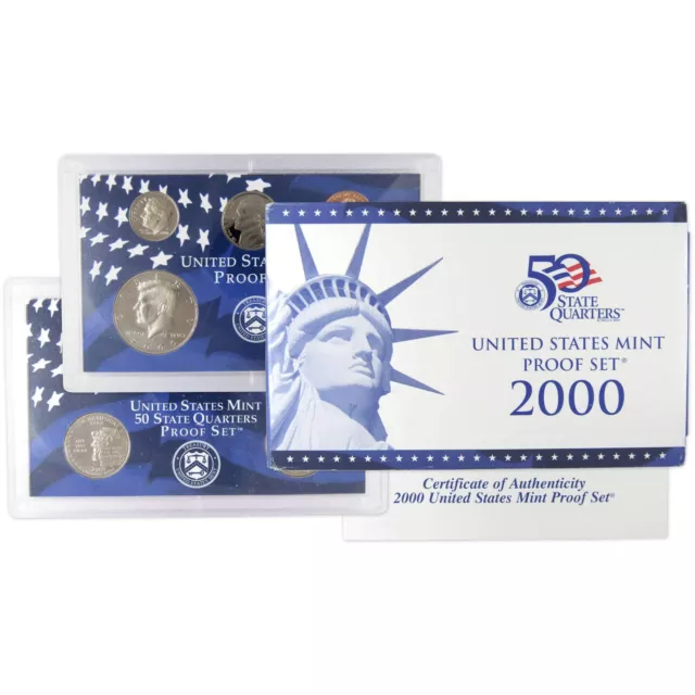 2000 Clad Proof Set U.S. Mint Original Government Packaging OGP COA
