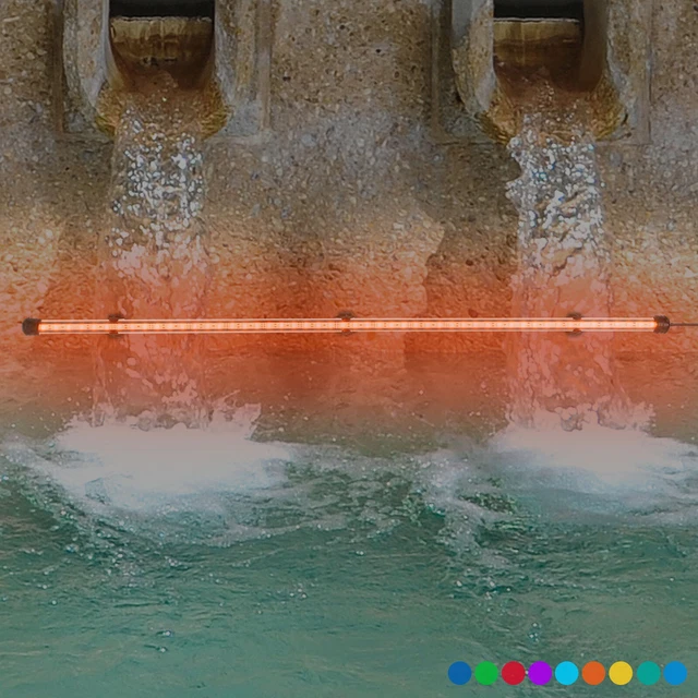 Swimming Pool Fountain Waterfall LED Strip Light Waterproof Lighting APP Remote