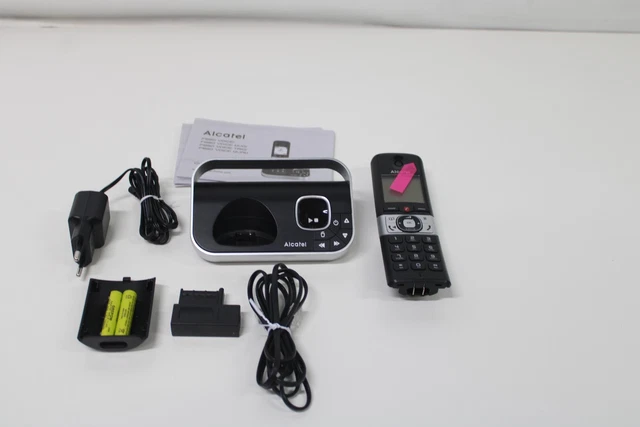 Alcatel Smile Voice - Téléphone Sans Fil Avec Répondeur - Écran Rétroéclairé - Mains Libres - 10 Mélodies - Couleur Gris