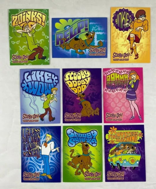 SCOOBY DOO MYSTERIES & MONSTERS 2003 CARTOON Complete 9 Card Sticker Set Subset