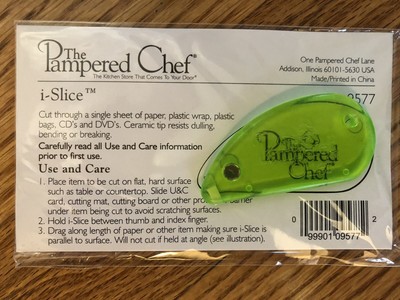 NWT PAMPERED CHEF i-Slice Lime Green Cutter Coupon Cutting ...