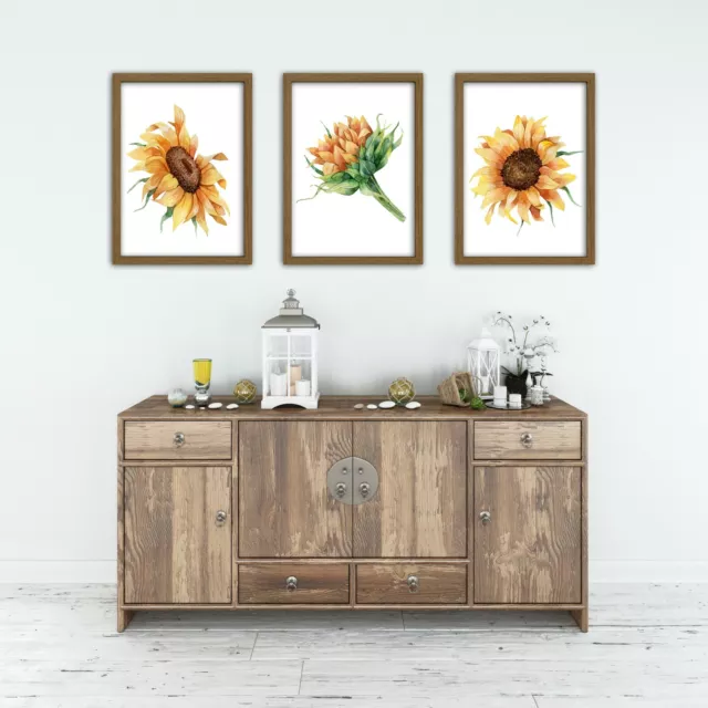 Sunflower Prints Set of 3-Home Decor Prints A4 A3 kitchen dining room 2