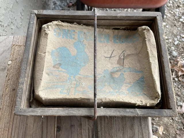 Antique 1905 Wooden Star Egg Carrier and Tray Mfg. Co. Rochester NY John G Elbs.