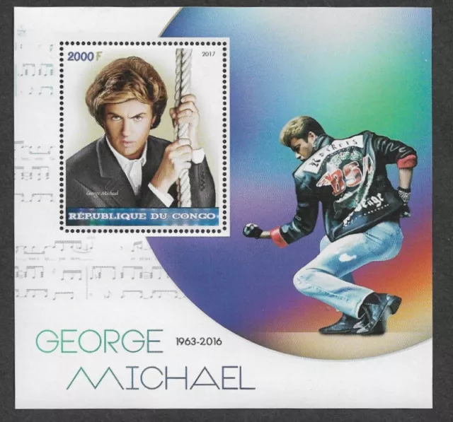 George Michael Stamp In  Min Sheet Pop Music Singer Mnh Congo