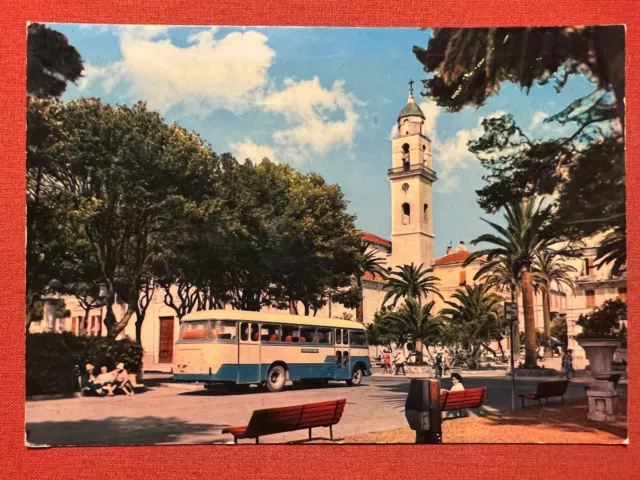 Cartolina - Riviera dei Fiori - Diano Marina - Giardini e Chiesa - 1960 ca.