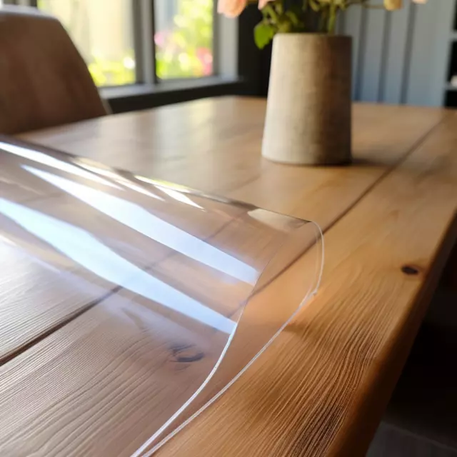 1.5mm Film De Protection pour Table Ronde Nappe Transparente en PVC  écologique Protection de Table Protecteur de Table en Cristal Clair  Protecteur