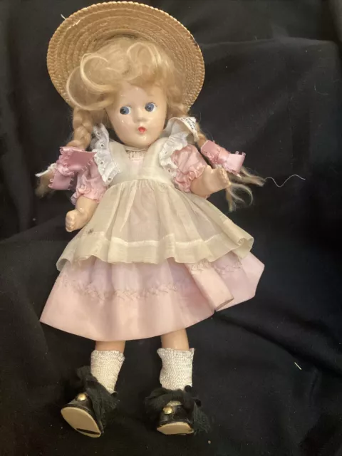 Vintage 9" Composition Madame Alexander McGuffey Ana Doll, All Original, 1930s