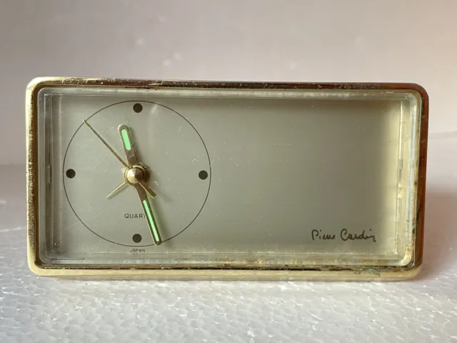 Vintage PIERRE CARDIN Designer Portable Alarm Clock In Working Order, Japan