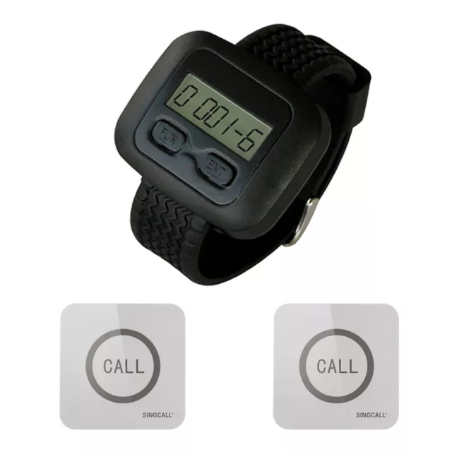 SINGCALL Wireless Service Calling Pager System, 1 Watch with 2 Touchable Bells